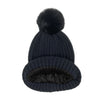 Puff Ball Satin-Lined Beanie
