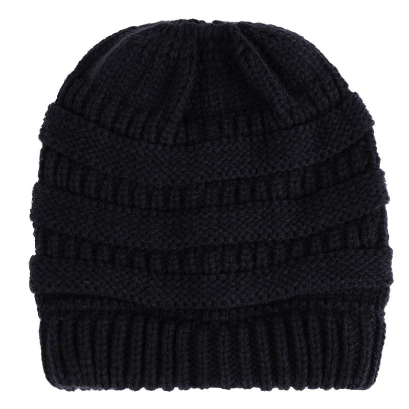 Satin Lined Beanie With Ponytail Hole