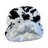 Cow Print Satin-Lined Beanie