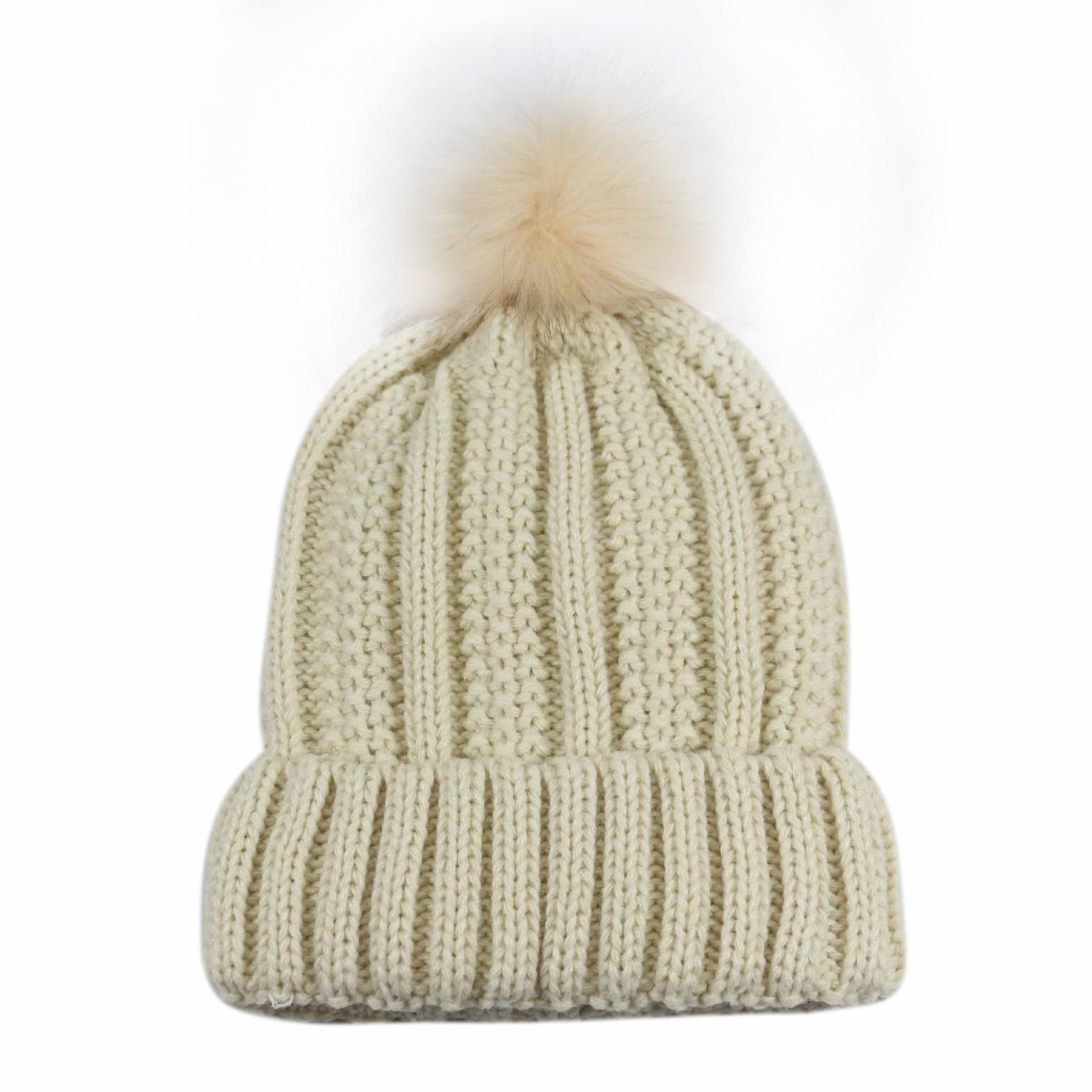 Puff Ball Satin Lined Beanie